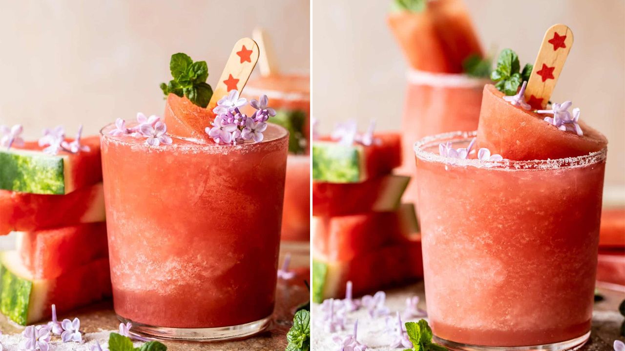 4th of July Cocktails - Frosted Watermelon Rosemary Frosé