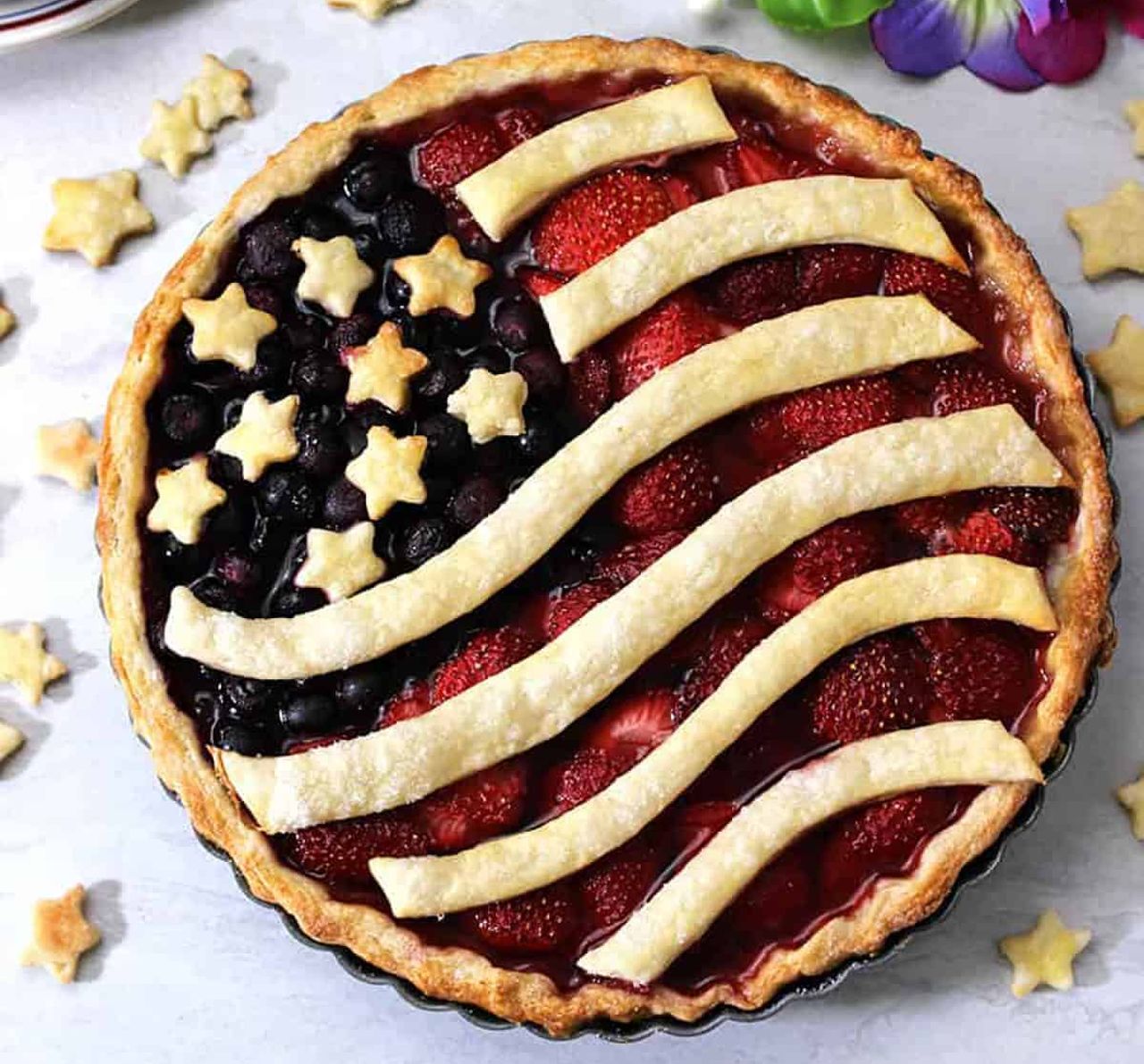 4th of July Desserts - American Flag Pie