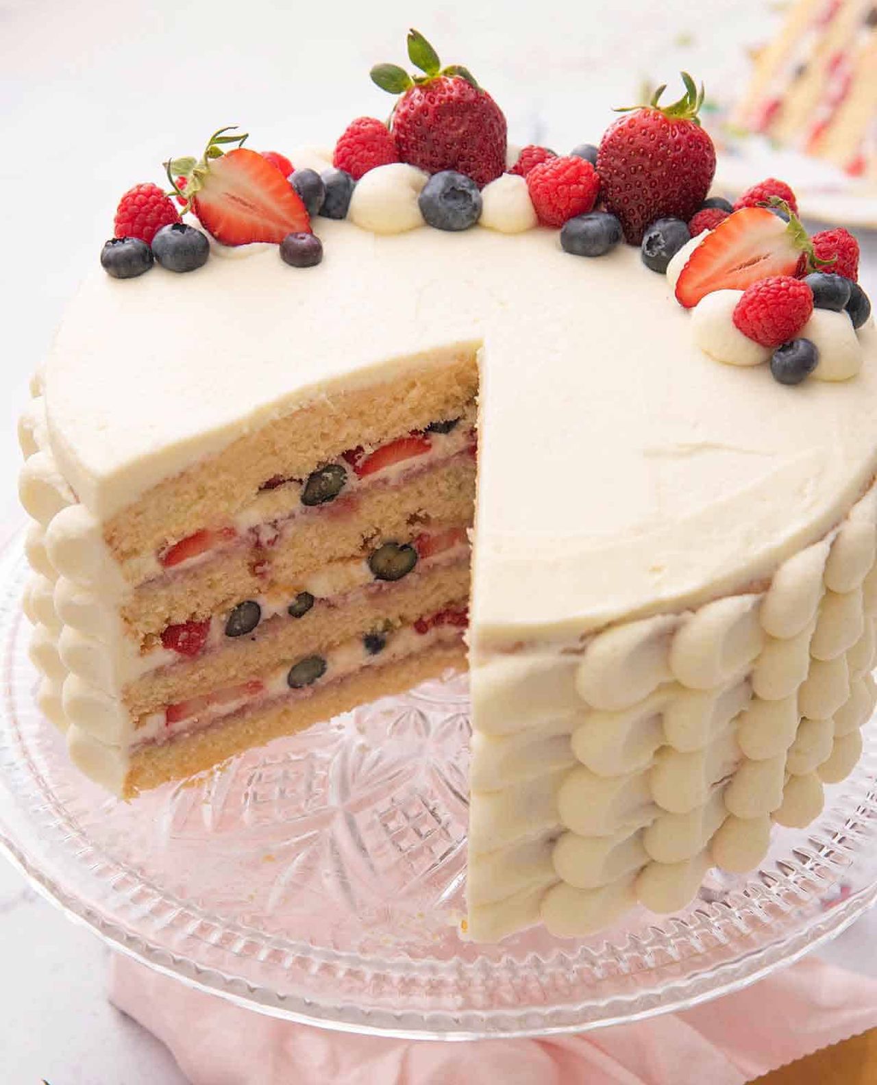4th of July Desserts - Berry Chantilly Cake