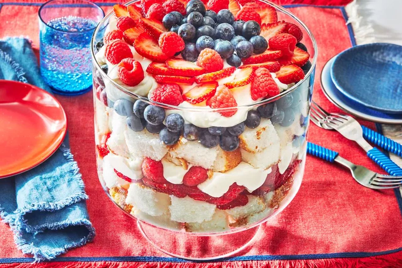 4th of July Desserts - Red, White, and Blue Trifle