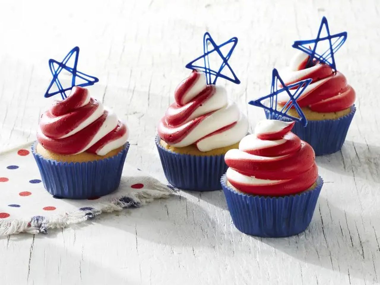 4th of July Desserts - Stars and Stripes Cupcakes