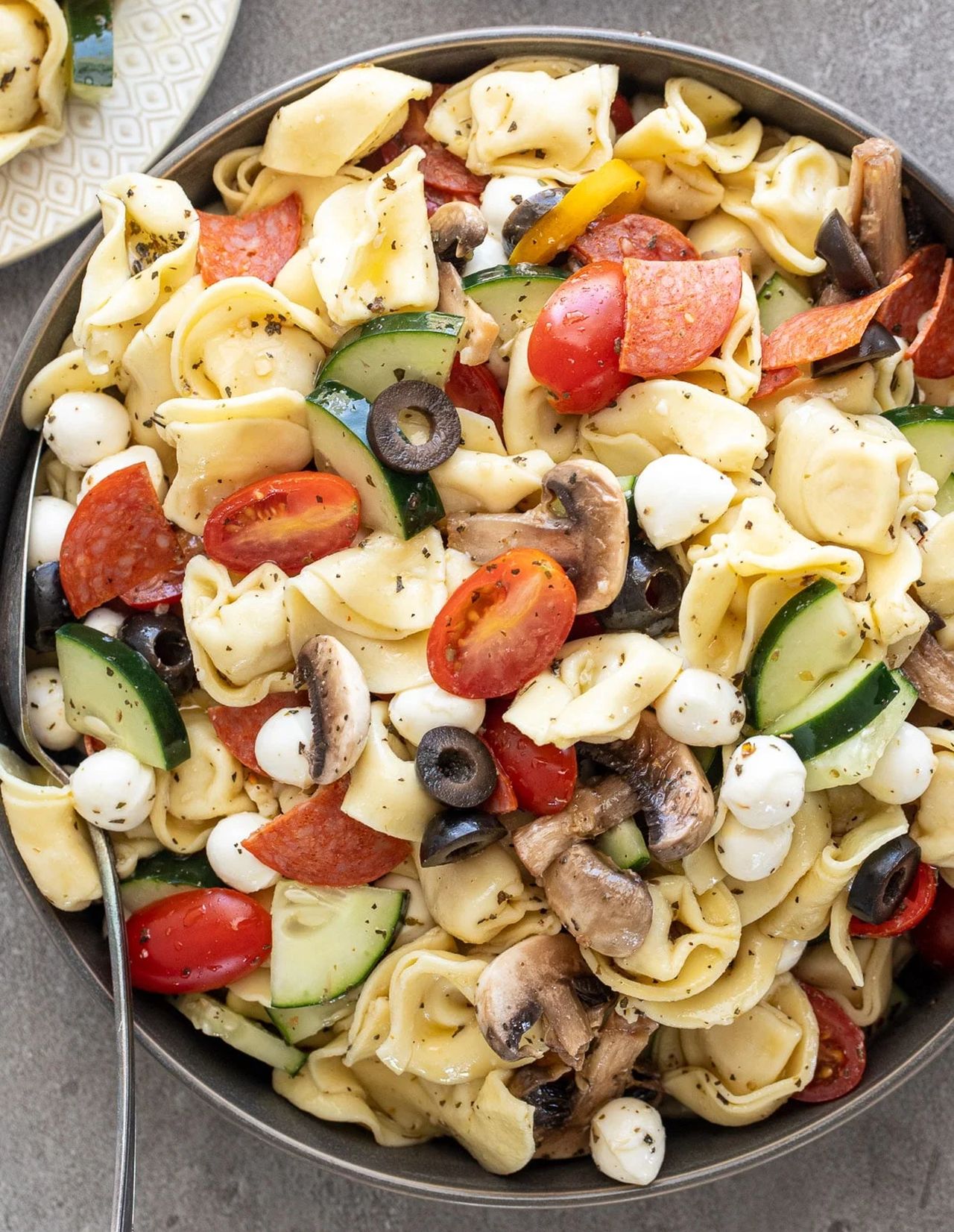 4th of July Side Dishes- Easy Tuscan Tortellini Salad