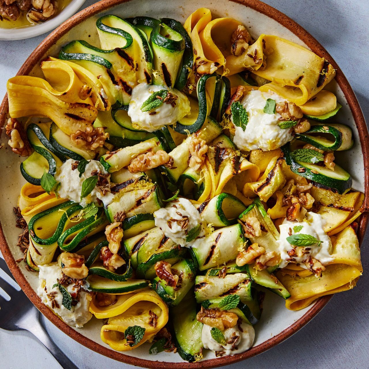 4th of July Side Dishes - Grilled Zucchini With Ricotta & Walnuts