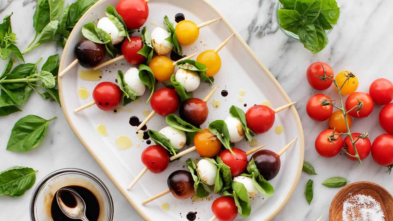 4th of July appetizers - Caprese Skewers