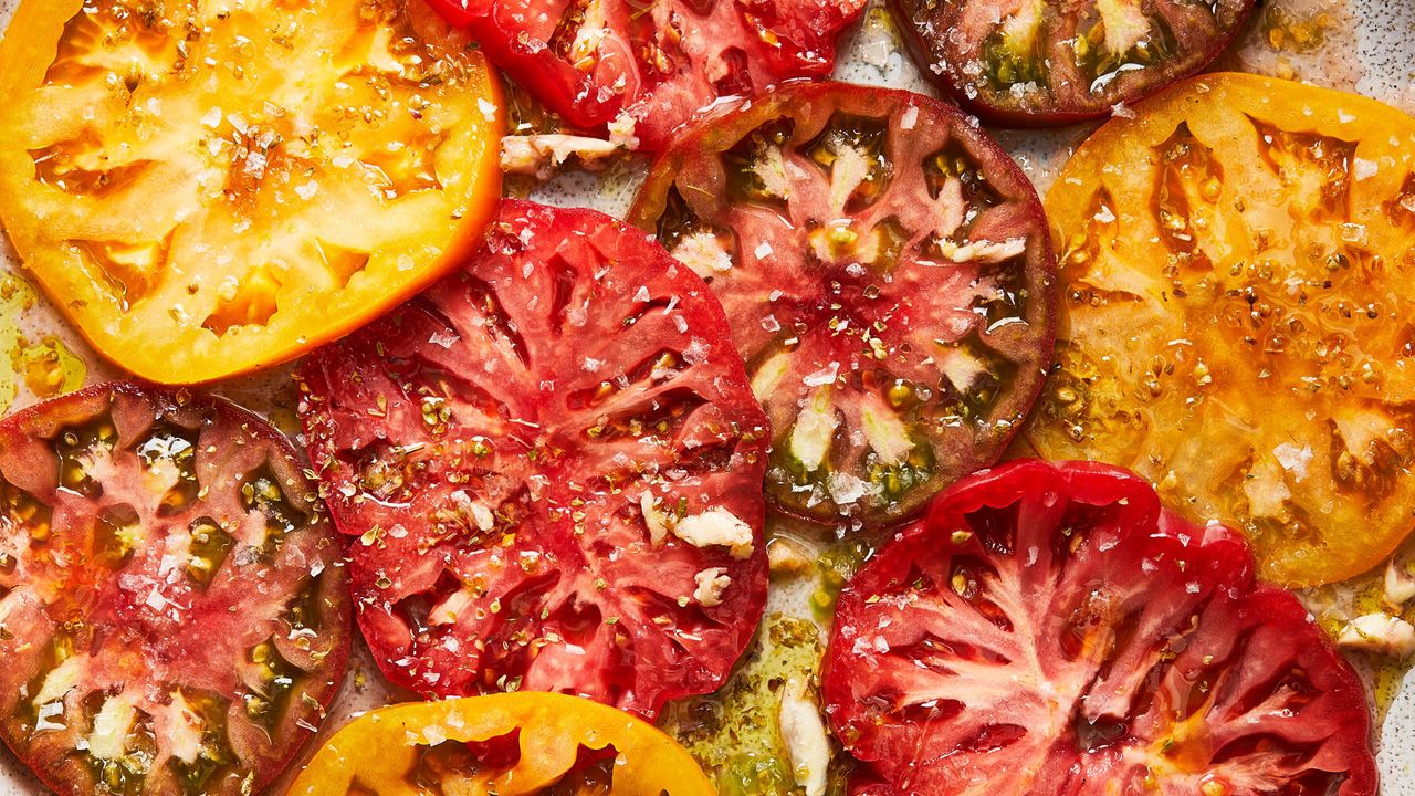 4th of July appetizers - Tomatoes Vinaigrette