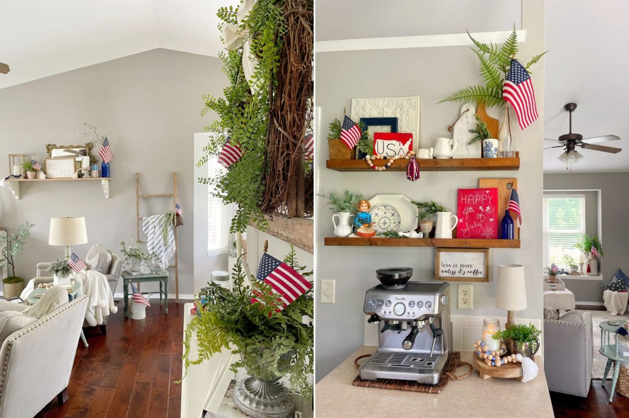 Mini flags are an inexpensive way to add instant festive touches to all the living spaces