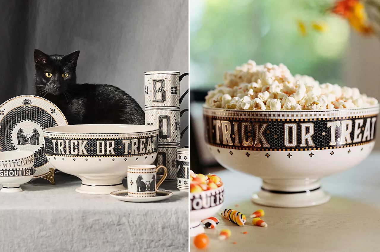 Anthropologie 2025 Halloween collection - The Bistro Tile Stoneware Candy Bowl