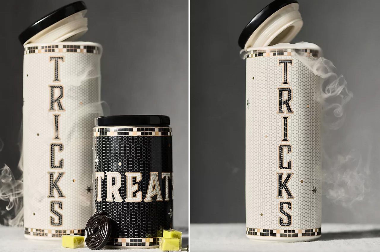 Anthropologie 2025 Halloween collection - The Bistro Tile Stoneware Canister