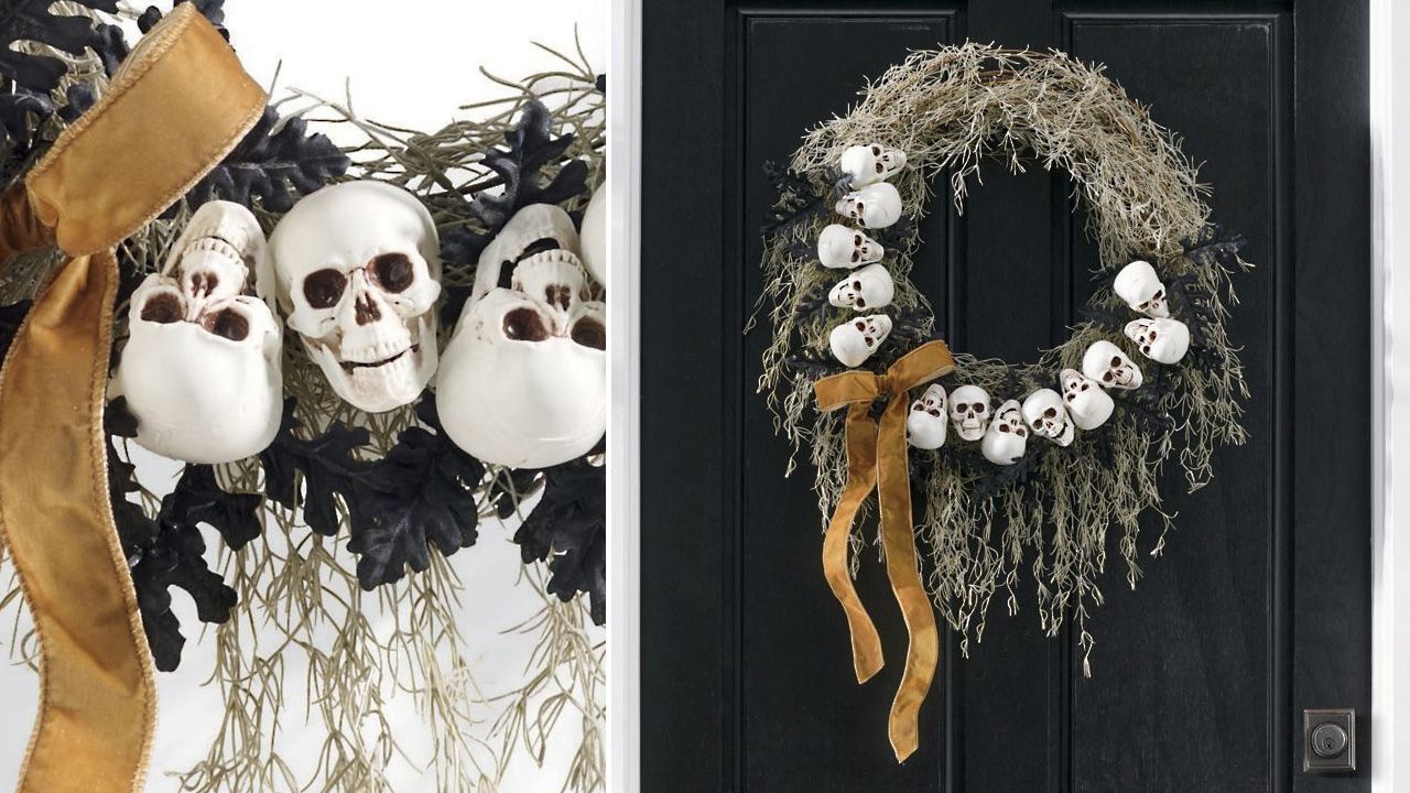 Grandin Road Halloween Haven 2025 Collection - 22-Inch Salem Halloween Wreath