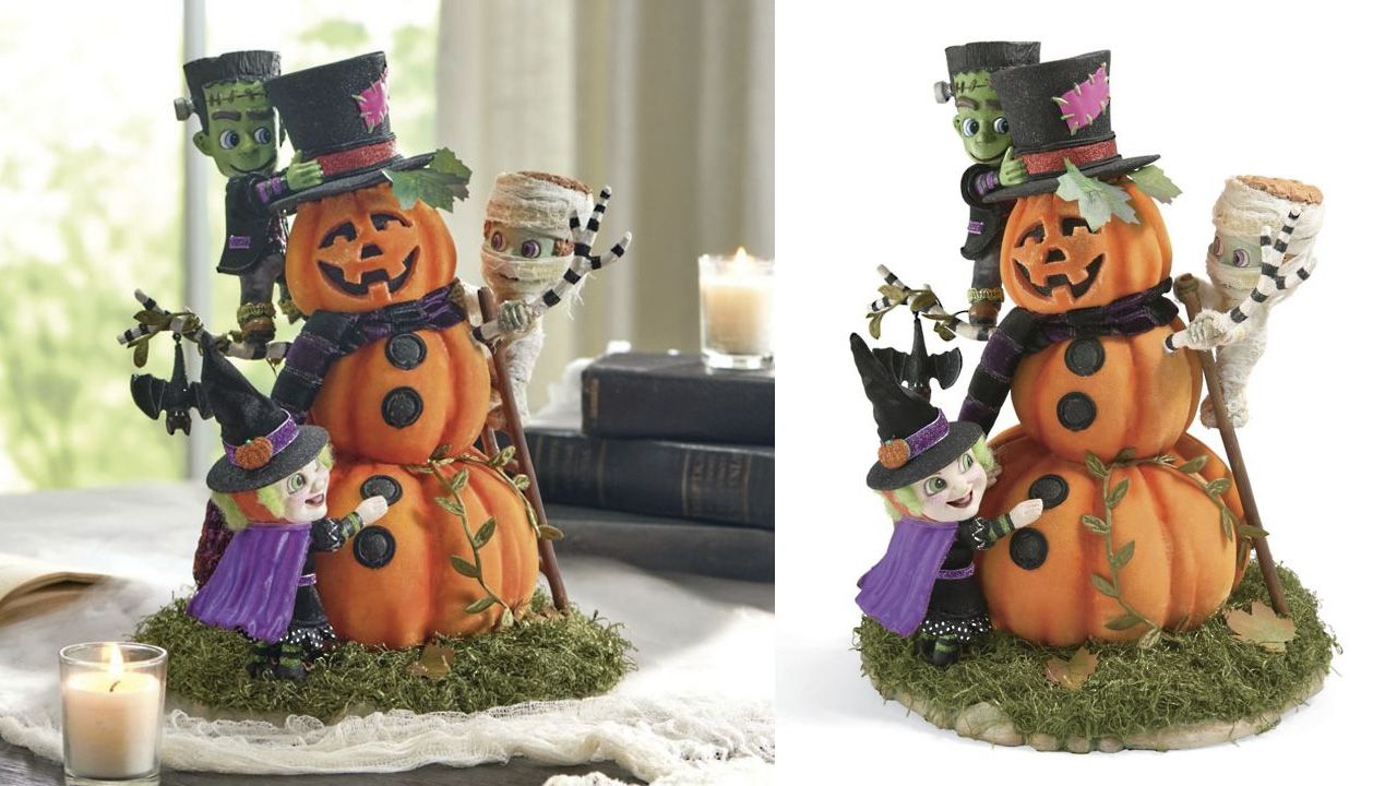 Grandin Road Halloween Haven 2025 Collection - Katherine’s Collection Pumpkin Snowman Display
