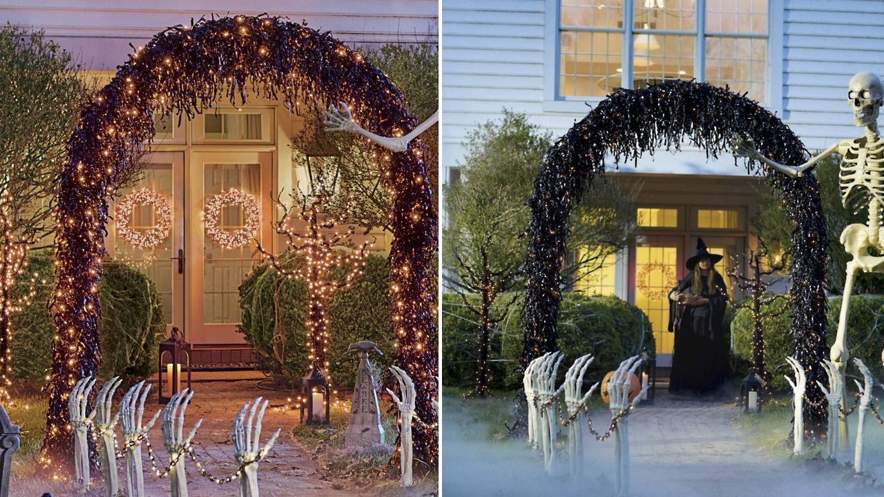 Grandin Road Halloween Haven 2025 Collection - Pre-Lit Halloween Arch