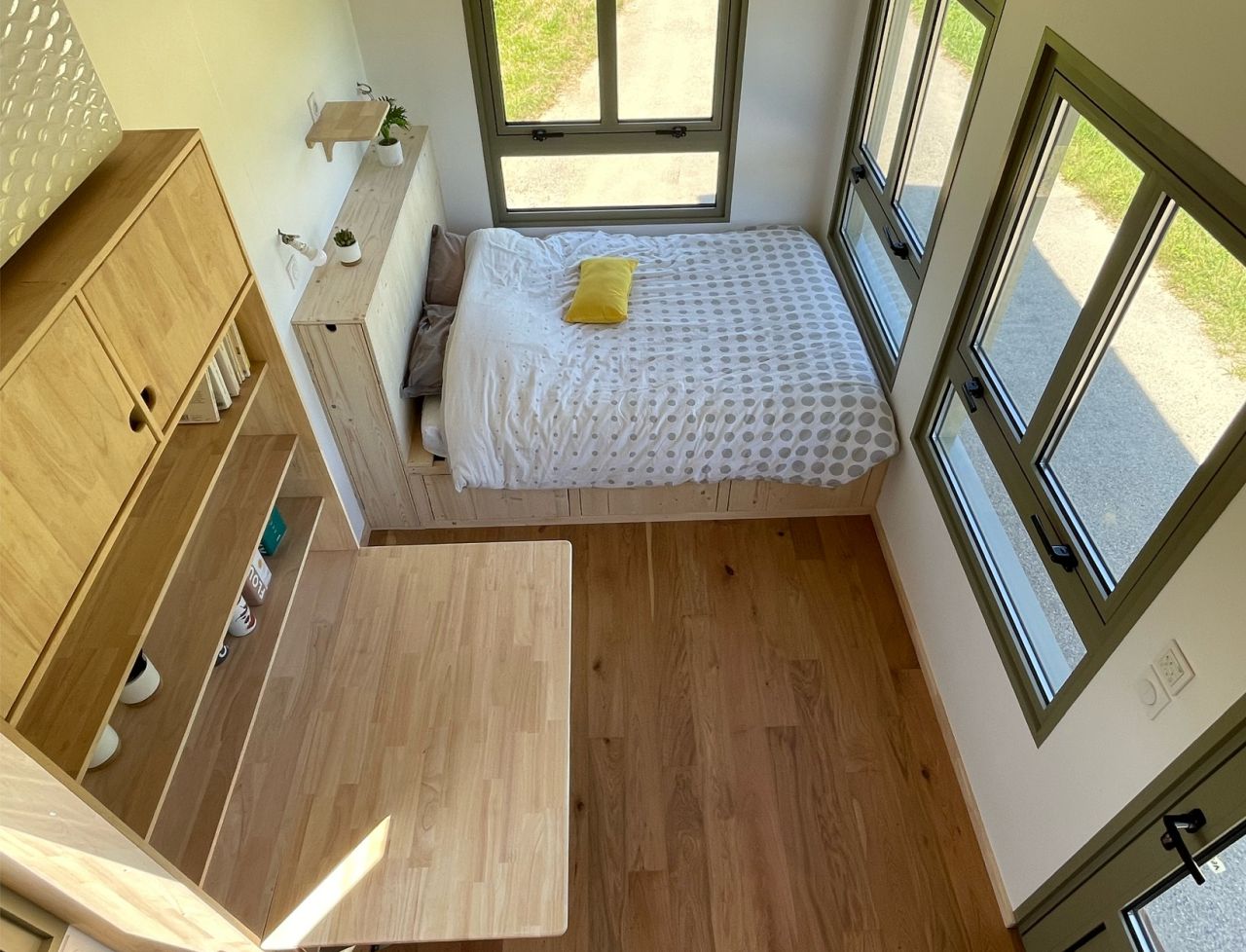 Ground Floor Bedroom of Elsa & Sebastien's Tiny House