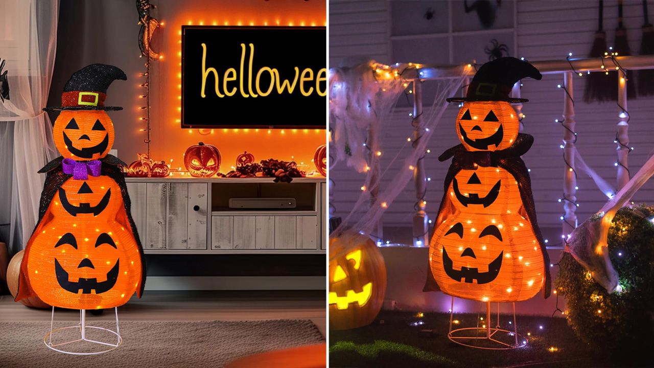 Halloween Indoor Decor Prime Day Deals 2025 - 3-Foot Collapsible Jack-o’-Lantern