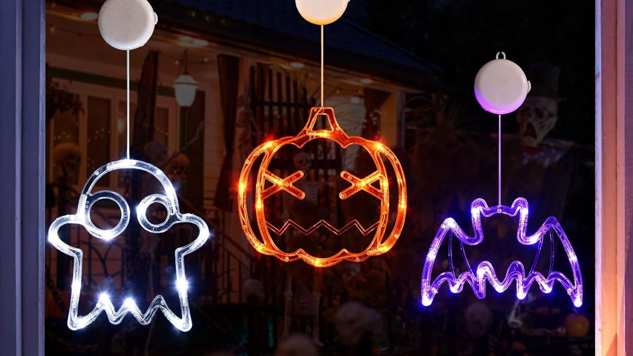 Halloween Indoor Decor Prime Day Deals 2025 - 3-Pack Halloween Window Lights