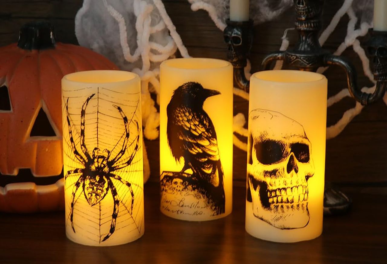 Halloween Indoor Decor Prime Day Deals 2025 -Halloween LED Flameless Flickering Candles
