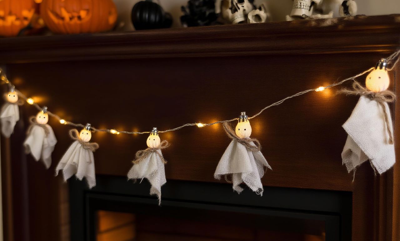 Halloween Indoor Decor Prime Day Deals 2025 - Light Up Ghost Garland