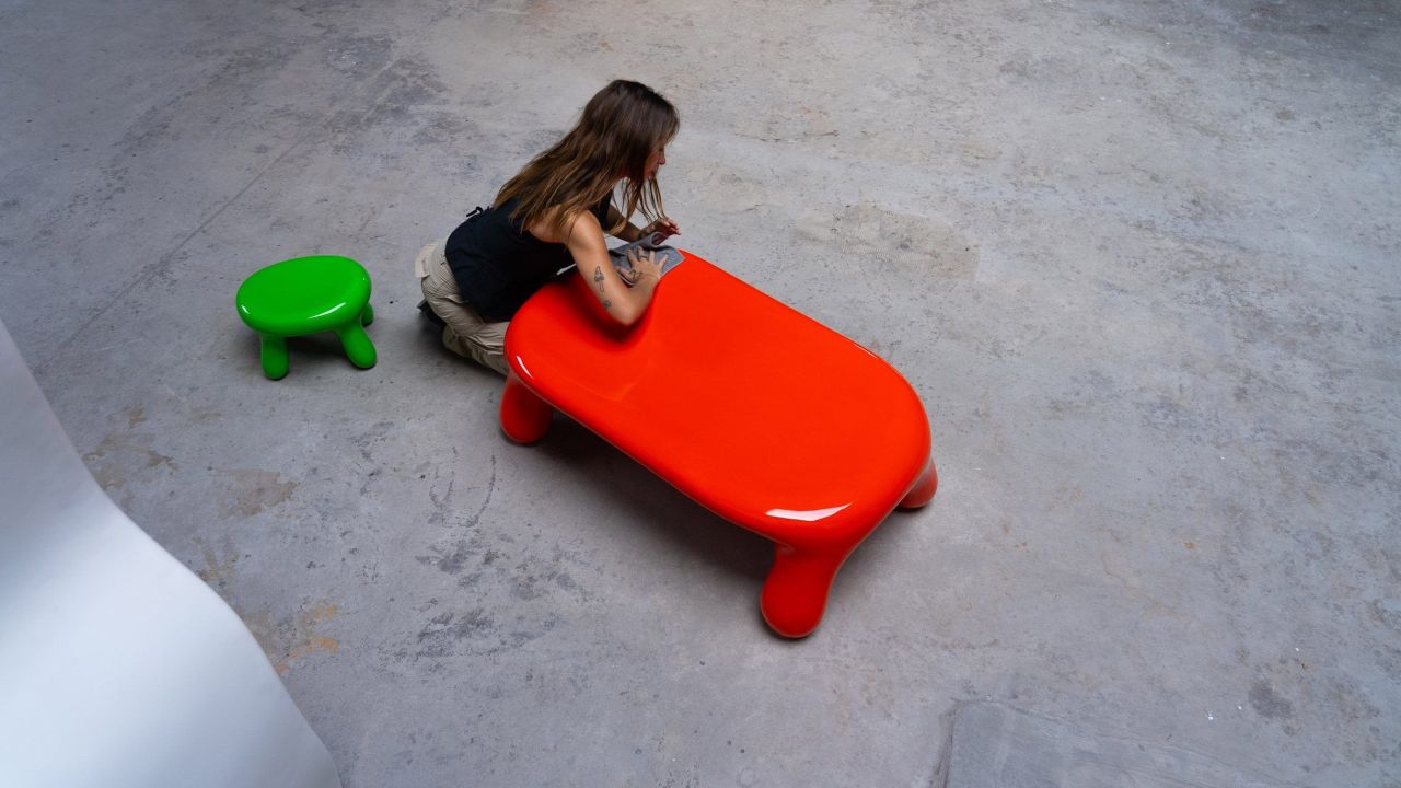 Jessica Anne Woodley’s Debut Furniture Collection Stands Out With Wavy Forms and Vibrant Colors