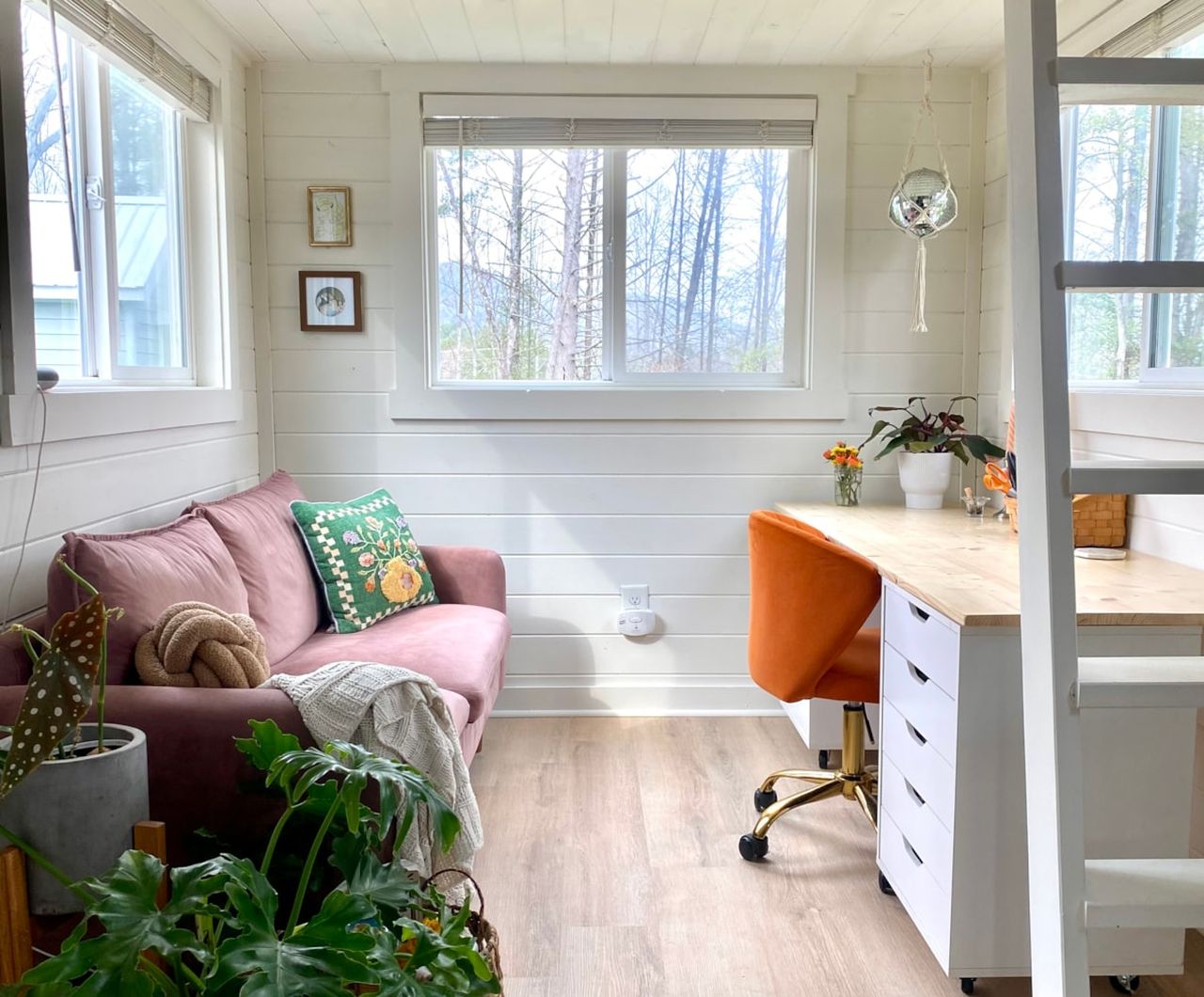 Lounge Area and Workspace of Acony Bell Tiny House