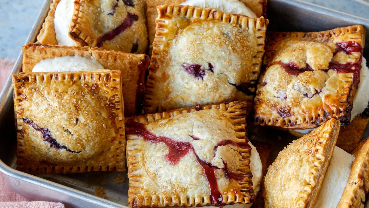 Patriotic Hand Pie Ice Cream Sandwiches