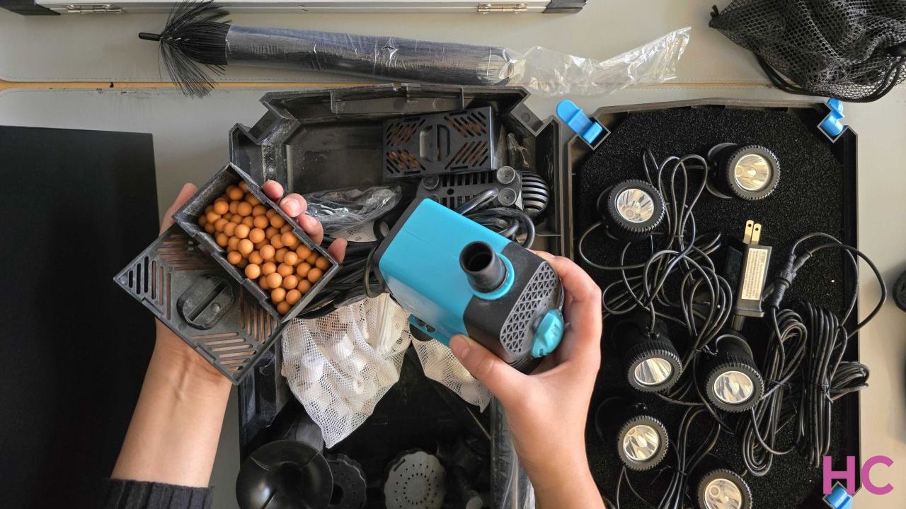 POPOSOAP pond kit review - pump and filter stones