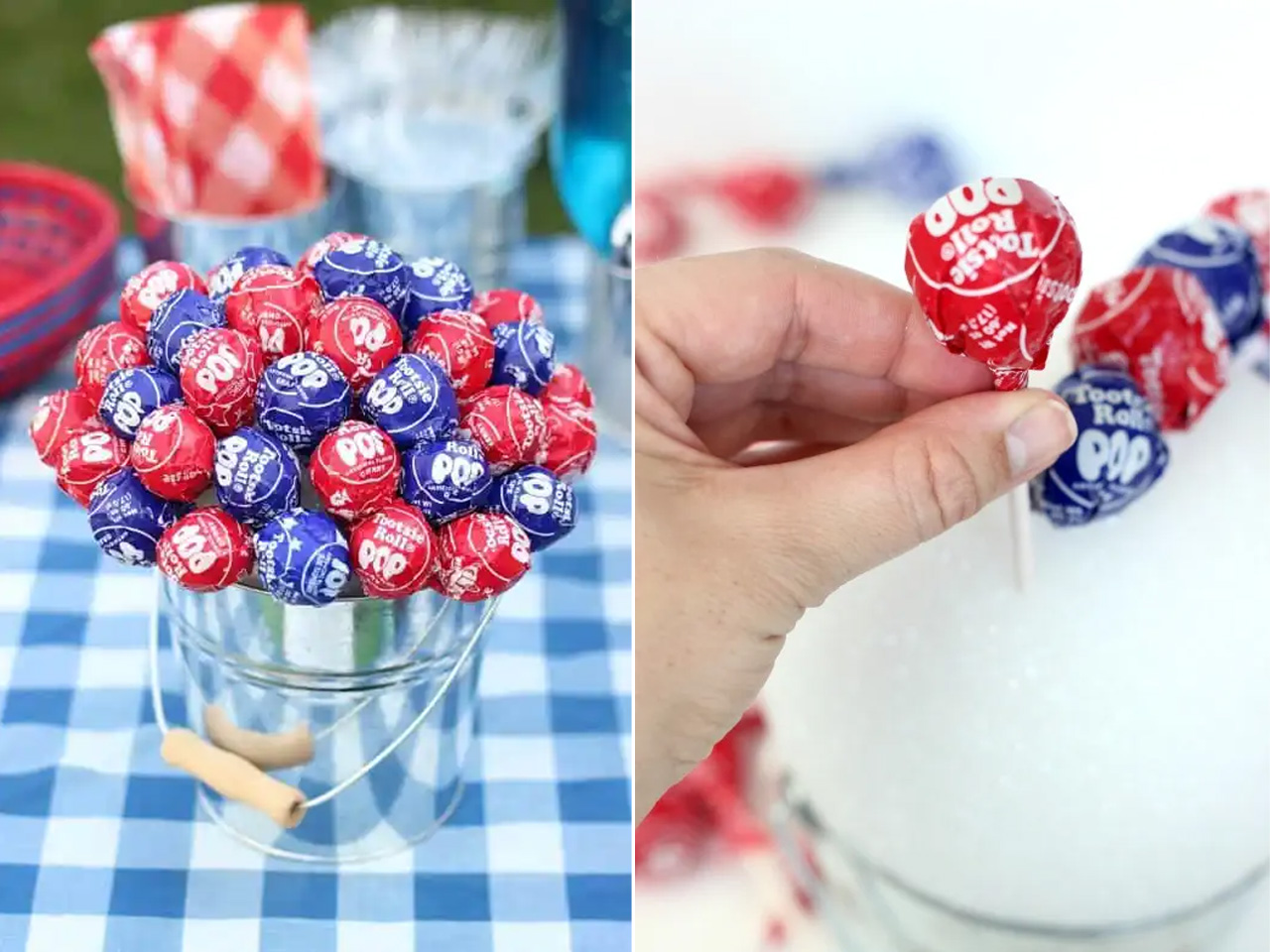 Patriotic Lollipop Topiary - Fourth of July Table Décor ideas