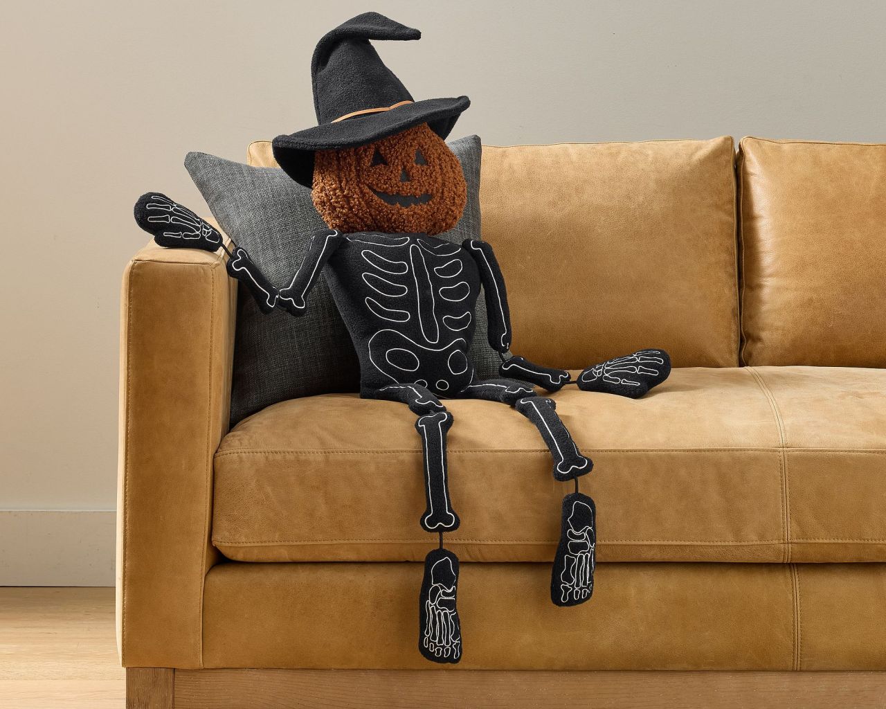 Pottery Barn Halloween Collection - Mr. Pumpkin Head Shaped Pillow