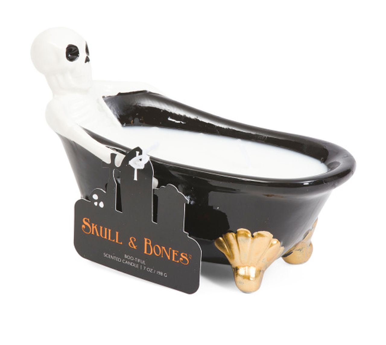 T.J.Maxx Halloween Collection 2025 - SKULL & BONES Skeleton in a Bathtub Scented Candle