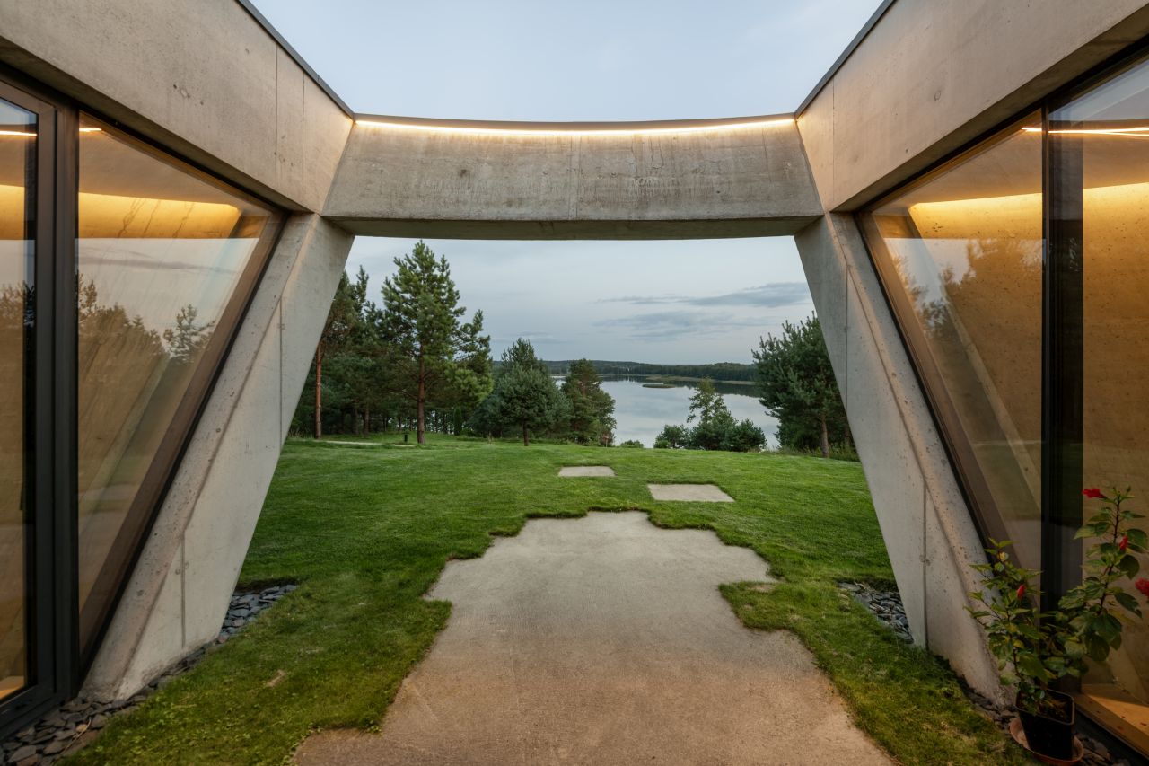 This Lakeside Villa in Lithuania is Built Around Four Recessed Courtyards