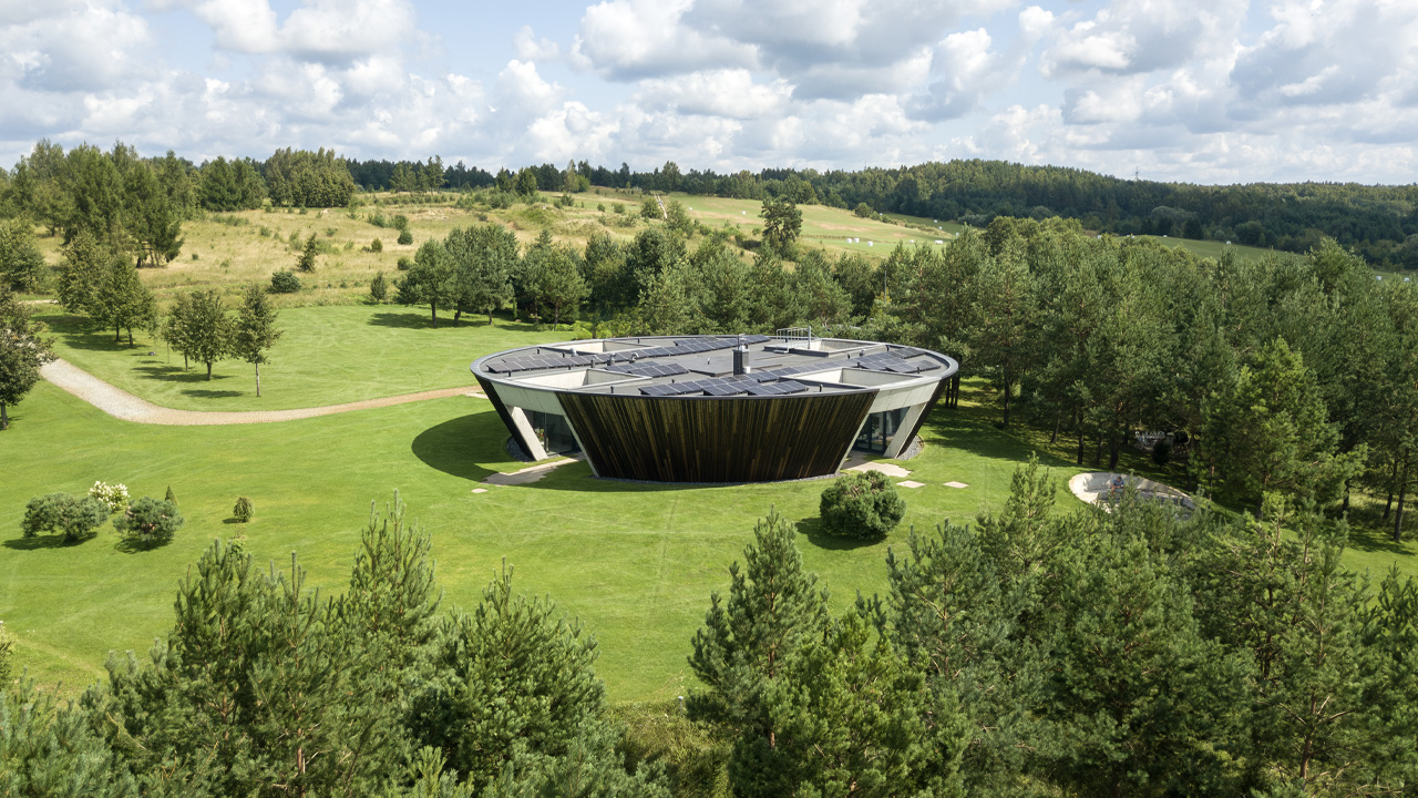 This Lakeside Villa in Lithuania is Built Around Four Recessed Courtyards