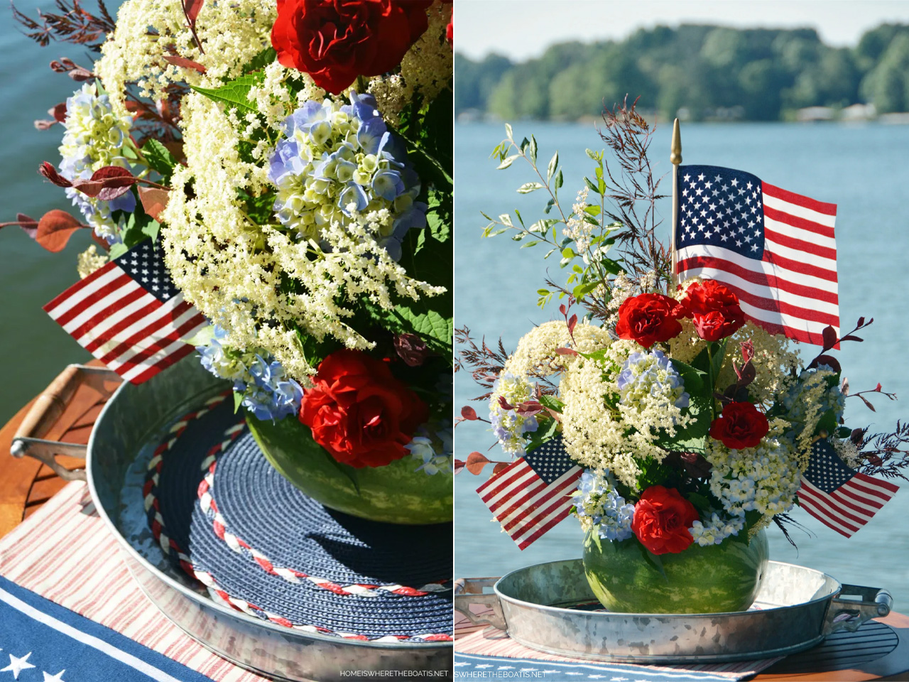 Watermelon Vase Centerpiece - Fourth of July Table Décor ideas