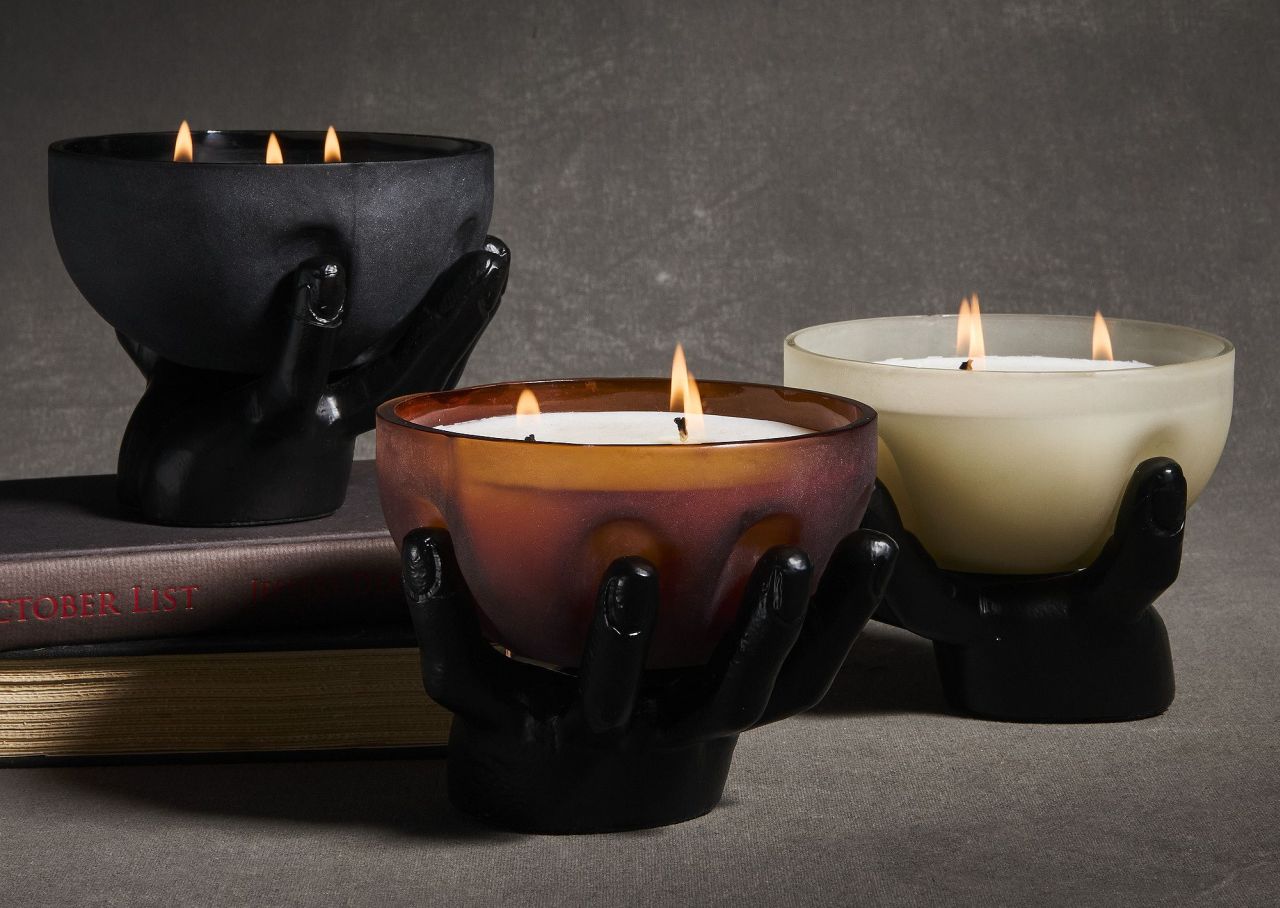 West Elm Halloween Collection 2025 - Spooky Hand Filled Glass Candles