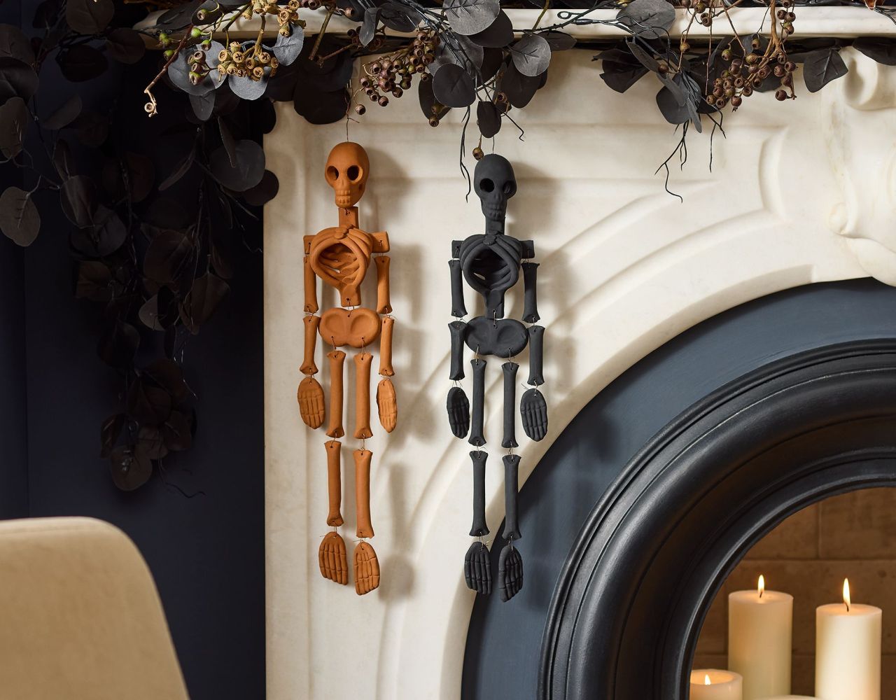 West Elm Halloween Collection 2025 - Terracotta Hanging Skeletons