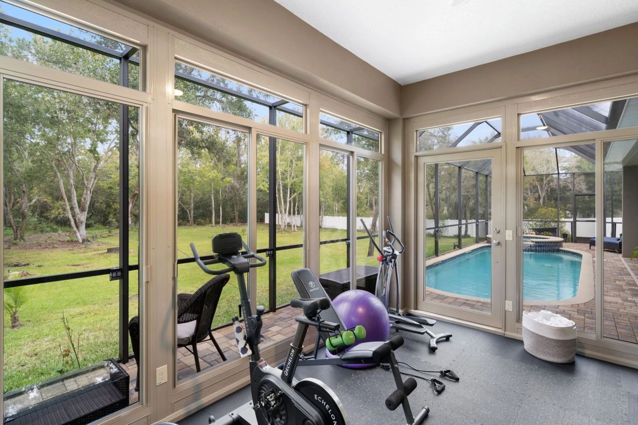 sunroom design ideas - converted into a home gym