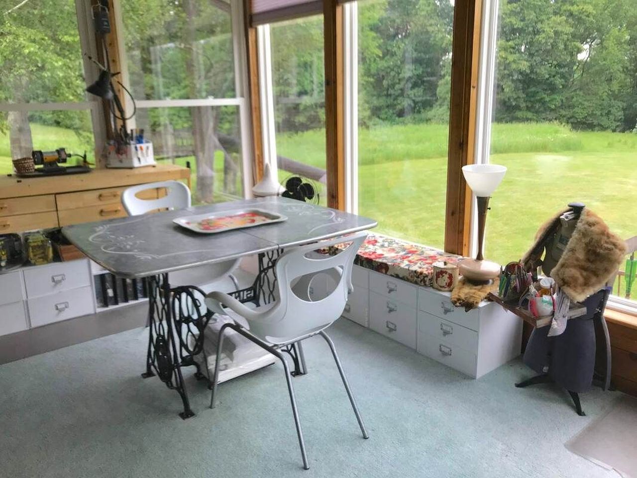 sunroom into craft studio by Janise Crow of Crows Nest Arts