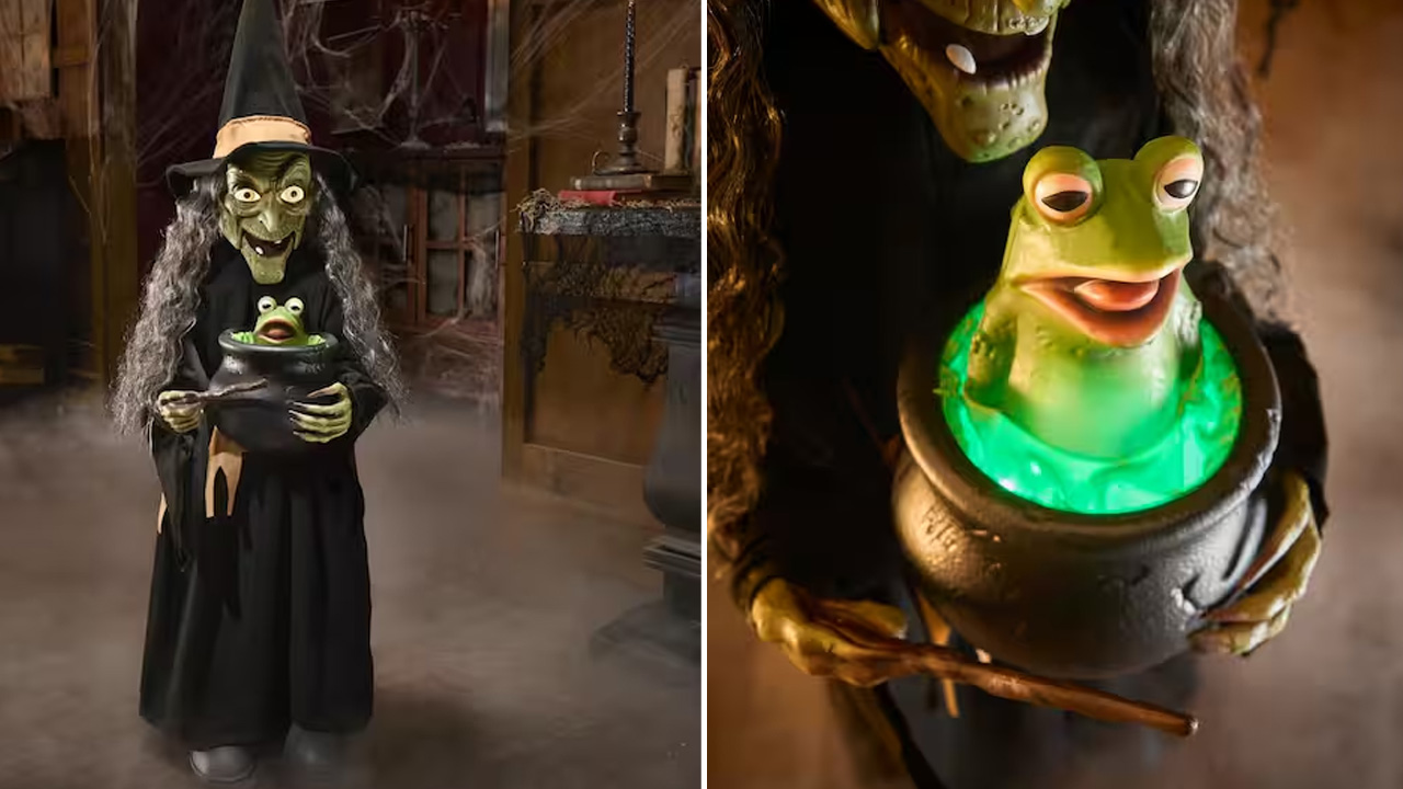 3.5-ft. Animated LED Witch with Cauldron
