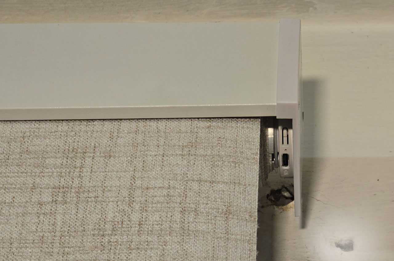 Bringnox solar powered Blackout Roller Shades Review by Homecrux-charging port and pairing button