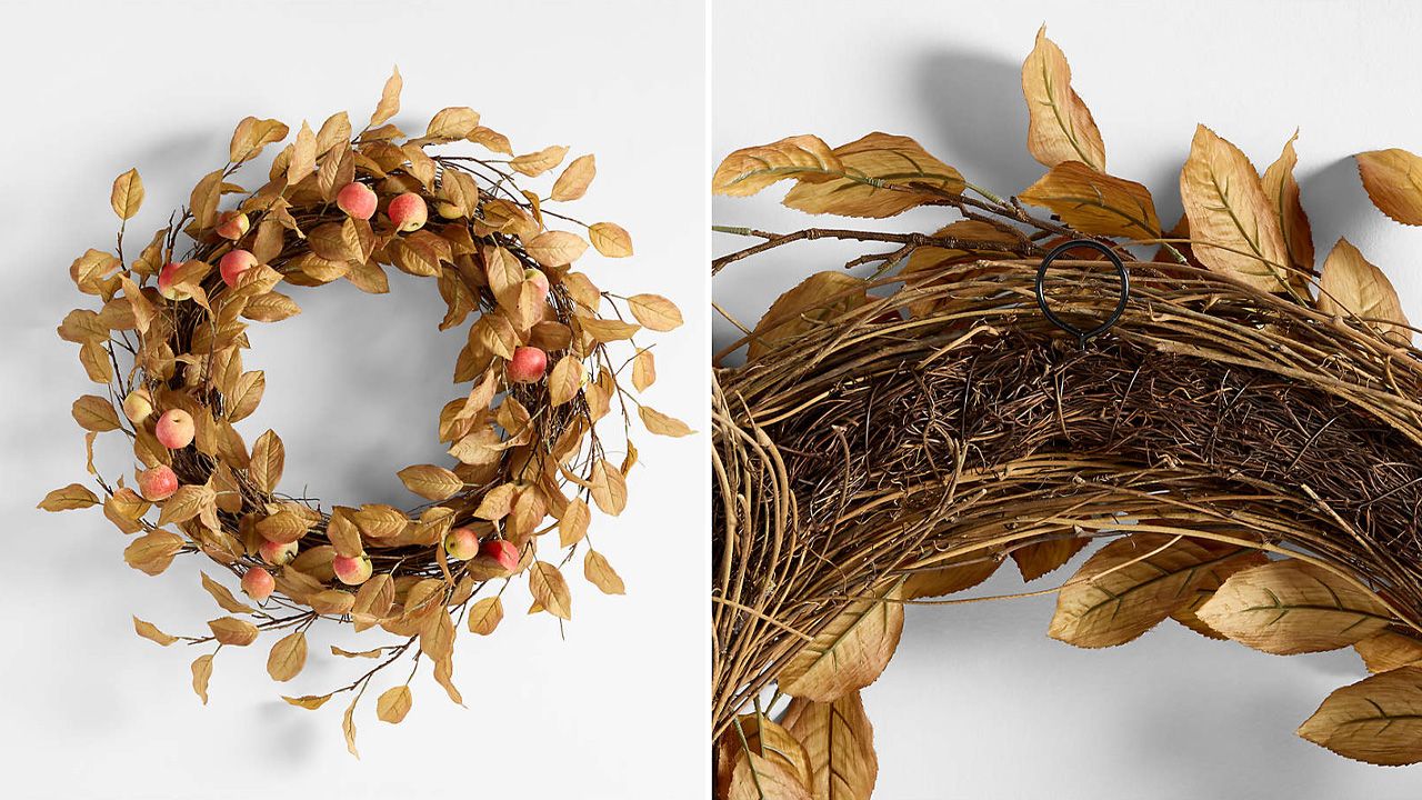 Crate & Barrel 2025 Fall Collection - 28-Inch Faux Apple Wreath