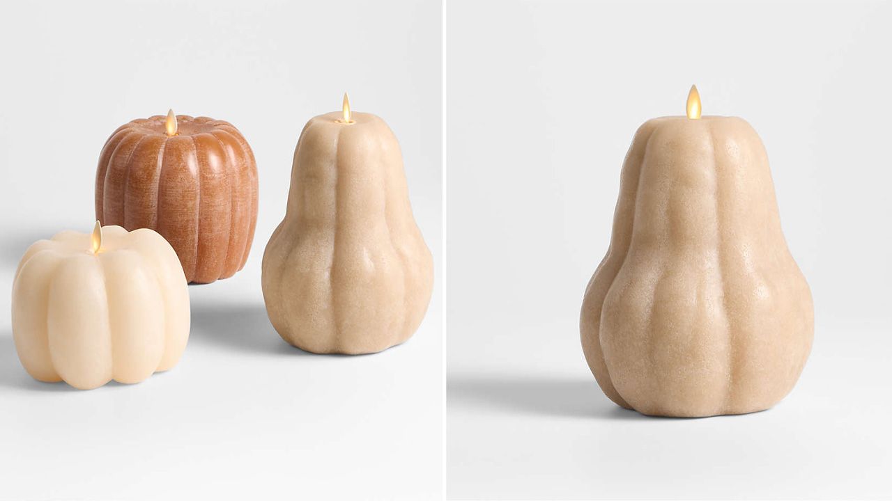 Crate & Barrel 2025 Fall Collection - Flicker Flameless Natural Gourd LED Candle