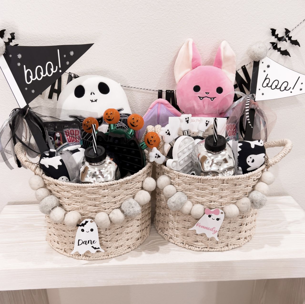 Festive Boo Baskets With Custom Names