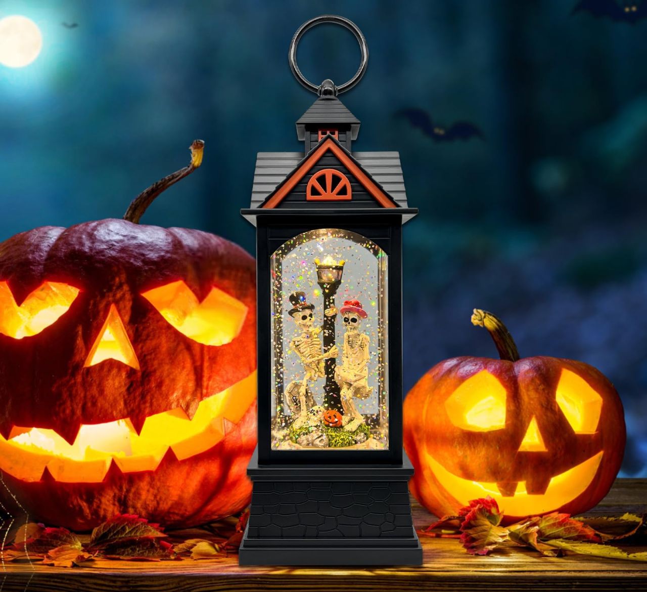 Halloween Snow Globe Lantern with 6 Hour Timer