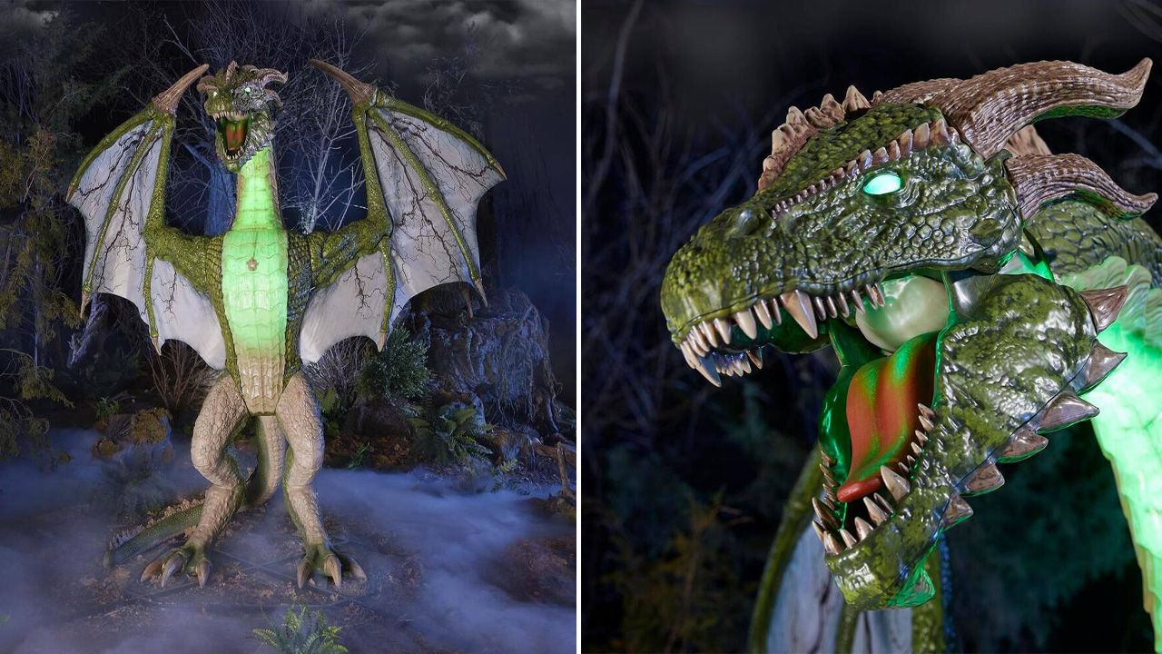 Home Depot Halloween Collection 2025 - 8-Foot Color-Changing Animated LED Wyvern