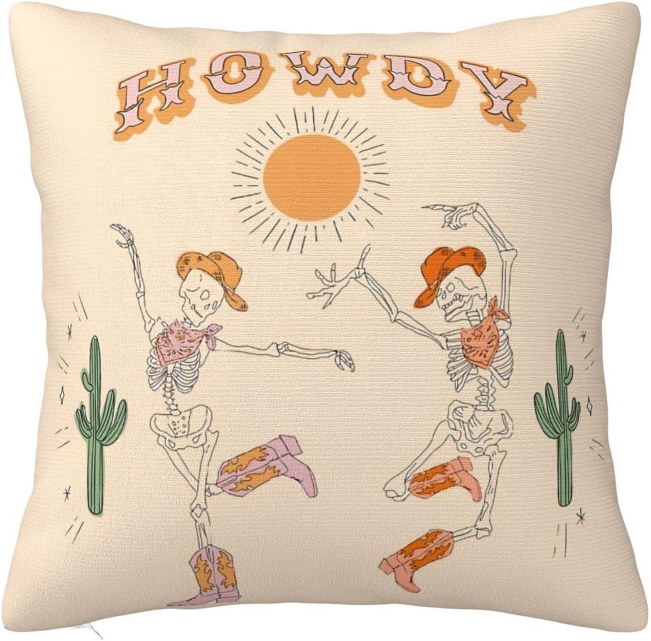 Howdy Western Throw Pillow Cover