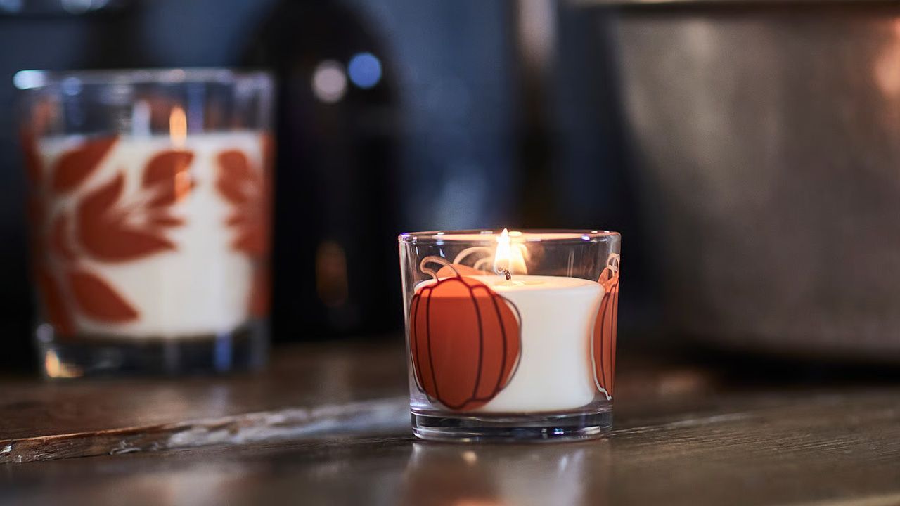 IKEA 2025 Fall Home Collection HÖSTAGILLE - Painted Glass Scented Candle