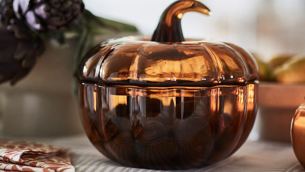 IKEA 2025 Fall Home Collection HÖSTAGILLE - Pumpkin-Shaped Decorative Bowl