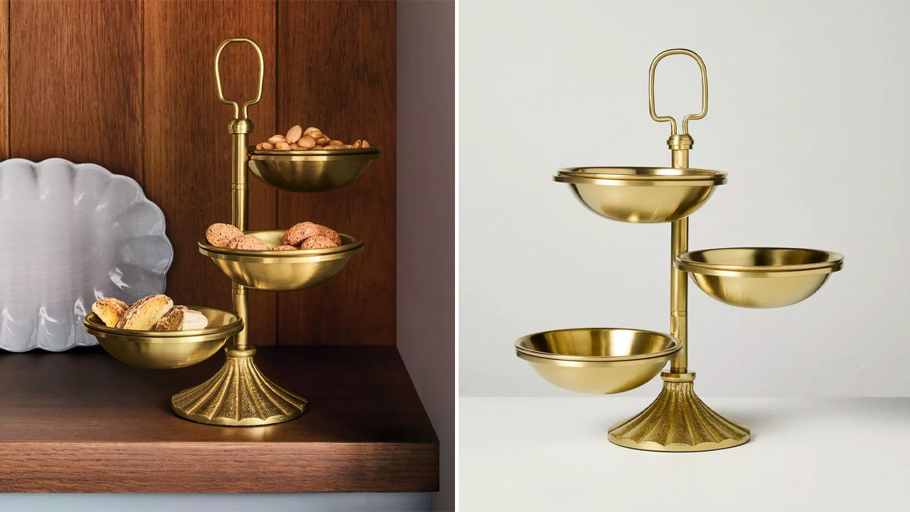 Joanna Gaines Fall Collection at Target - Brass Finish Tiered Snack Serving Bowls
