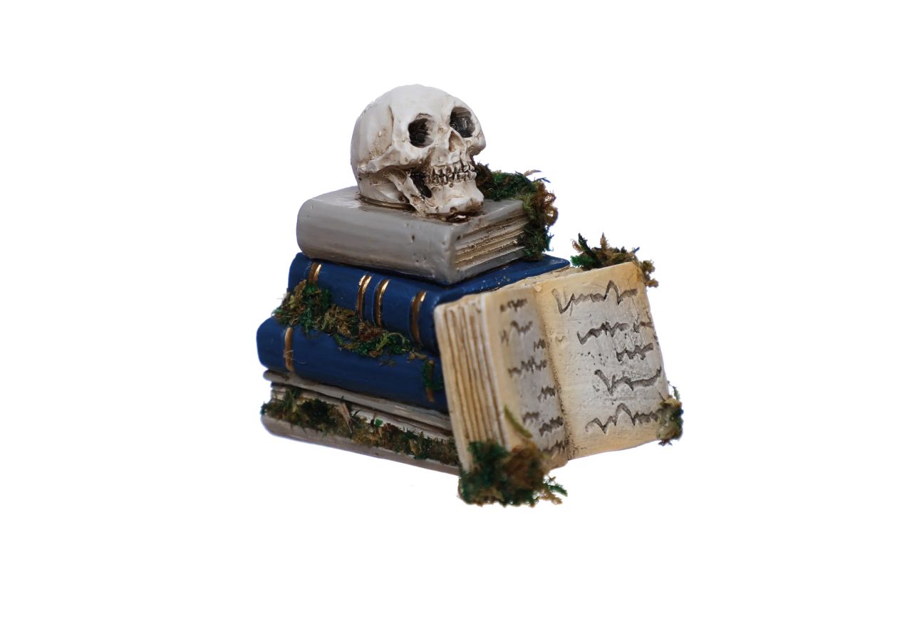 Mini Skull on Books Decoration
