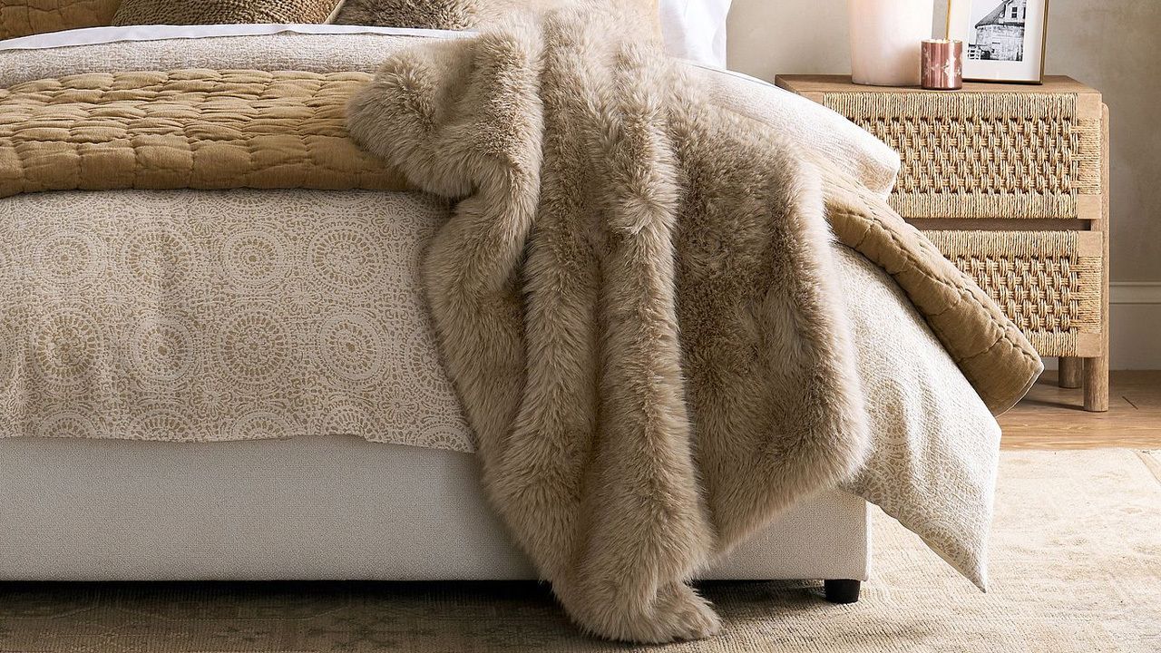 Pottery Barn 2025 fall collection - Alpine Luxe Faux Fur Throw