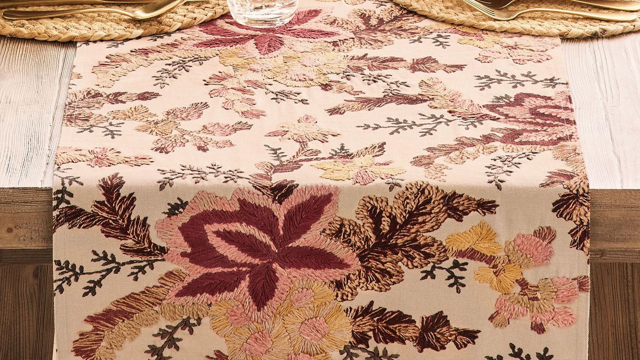 Pottery Barn 2025 fall collection - Emrys Embroidered Cotton Table Runner