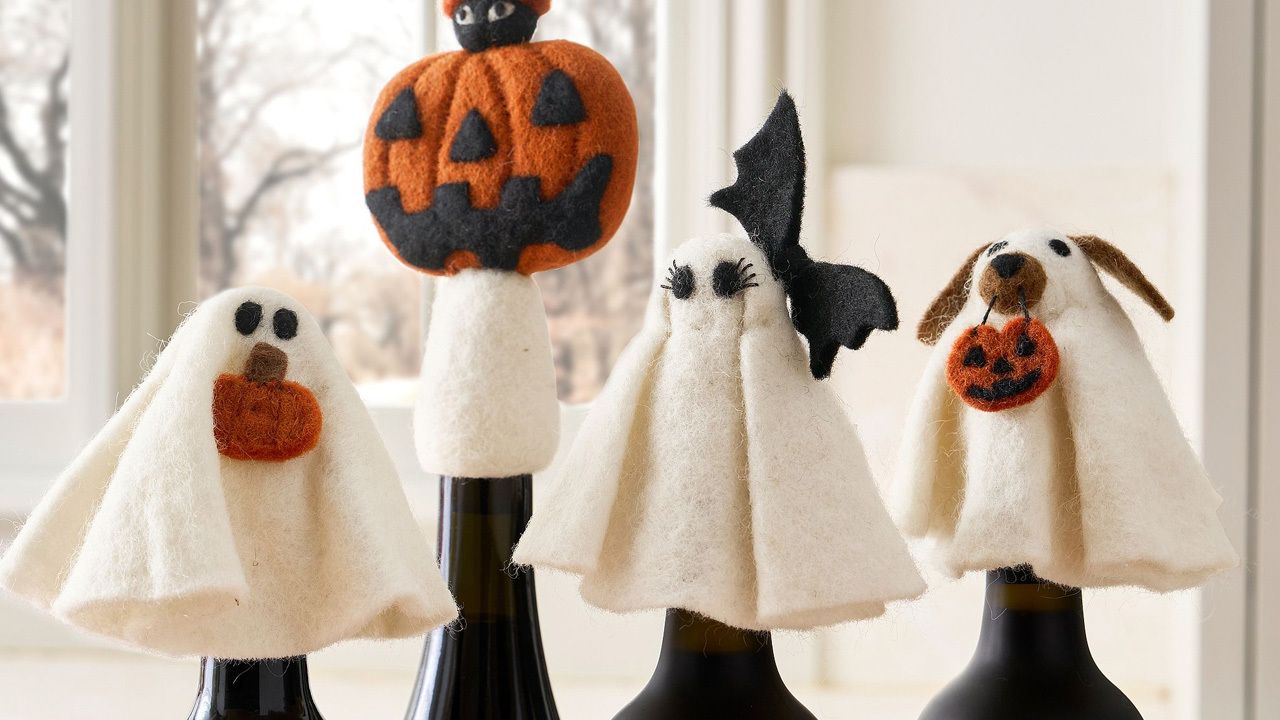Pottery Barn 2025 fall collection - Halloween Wine Topper Collection