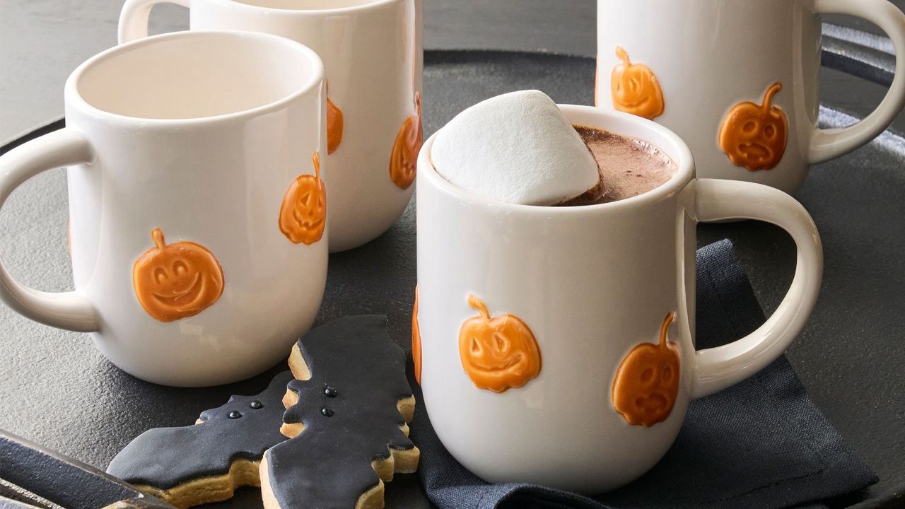 Pottery Barn 2025 fall collection - Jack-O’-Lantern Stoneware Icon Mugs